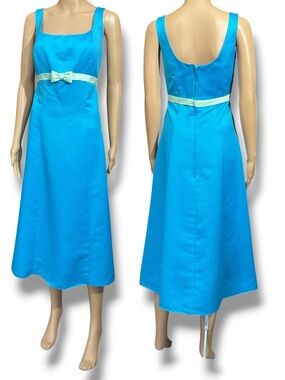 Eden Maids Bridesmaid Edition Teal with a Light Mint Pale Green Bow Dress